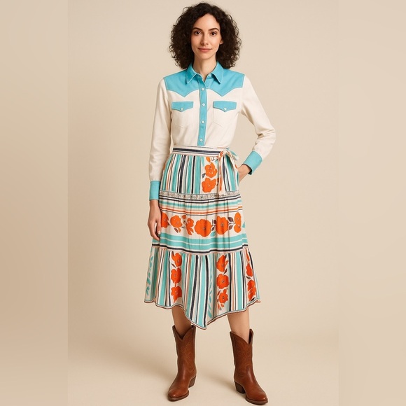 New Anthropologie Frida Wrap Skirt Size S - Picture 1 of 13